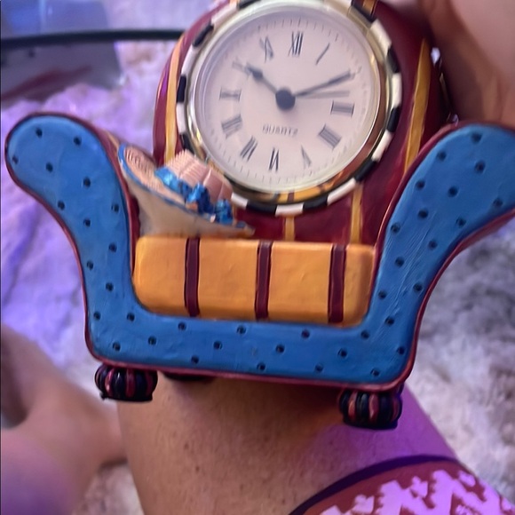 Source Unknown Other - Colorful Couch Clock with Roman Numerals